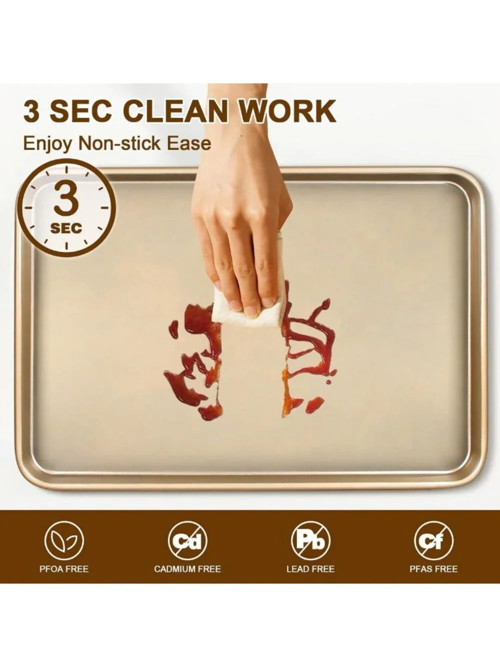 Nonstick Baking Sheet Pan Set of 2 | Heavy Duty Cookie Sheets, Easy Clean 15x10